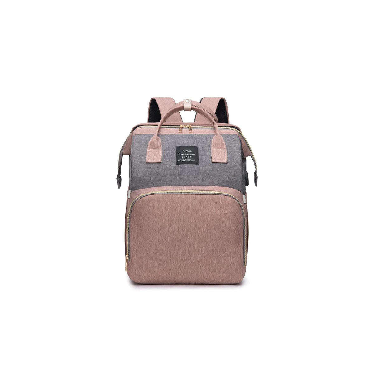 BabyGo Plus™ - Mochila 4 en 1 con cuna plegable y cambiador portátil + USB