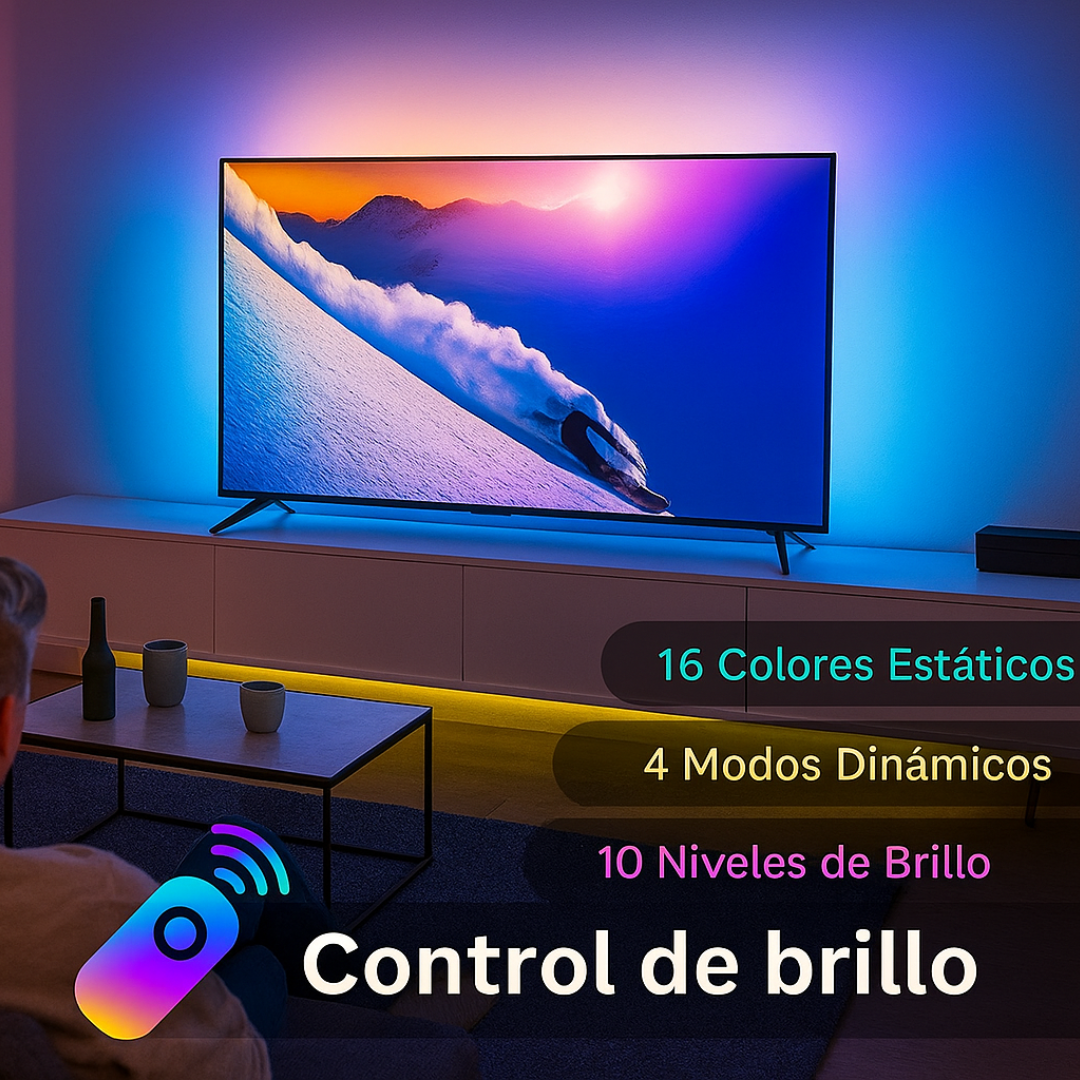 AURA LED Pro™ - Tira LED RGB 5M + Control Remoto + App Móvil Inteligente