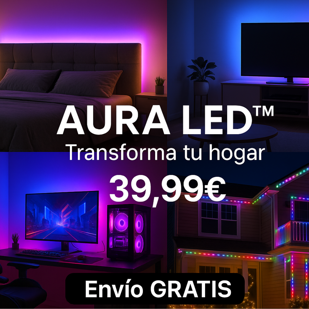 AURA LED Pro™ - Tira LED RGB 5M + Control Remoto + App Móvil Inteligente