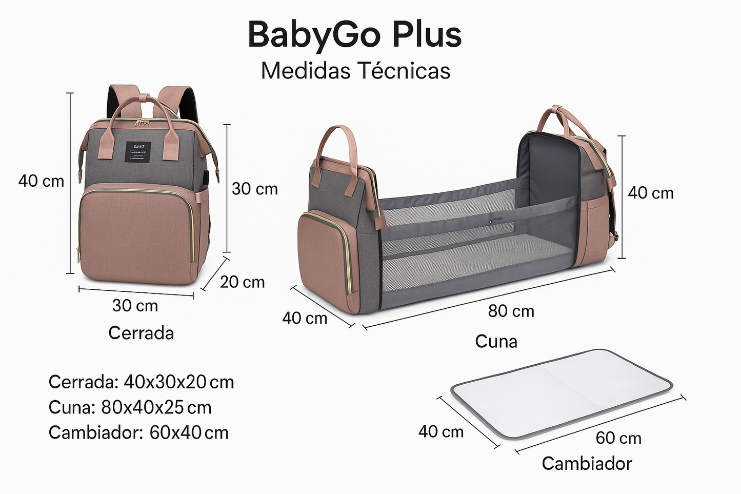 Mochila Transformadora 4 en 1: BabyGo Plus™