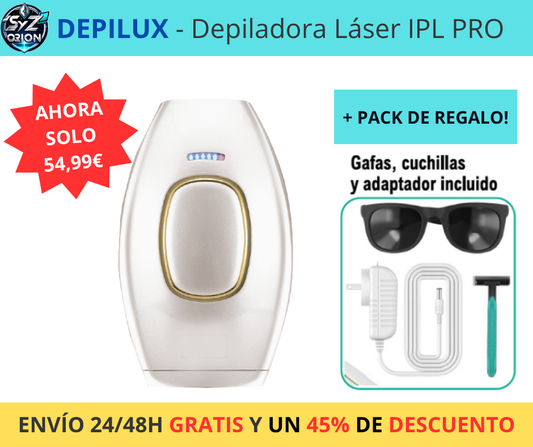 DEPILUX - Depiladora láser IPL PRO + PACK de REGALO