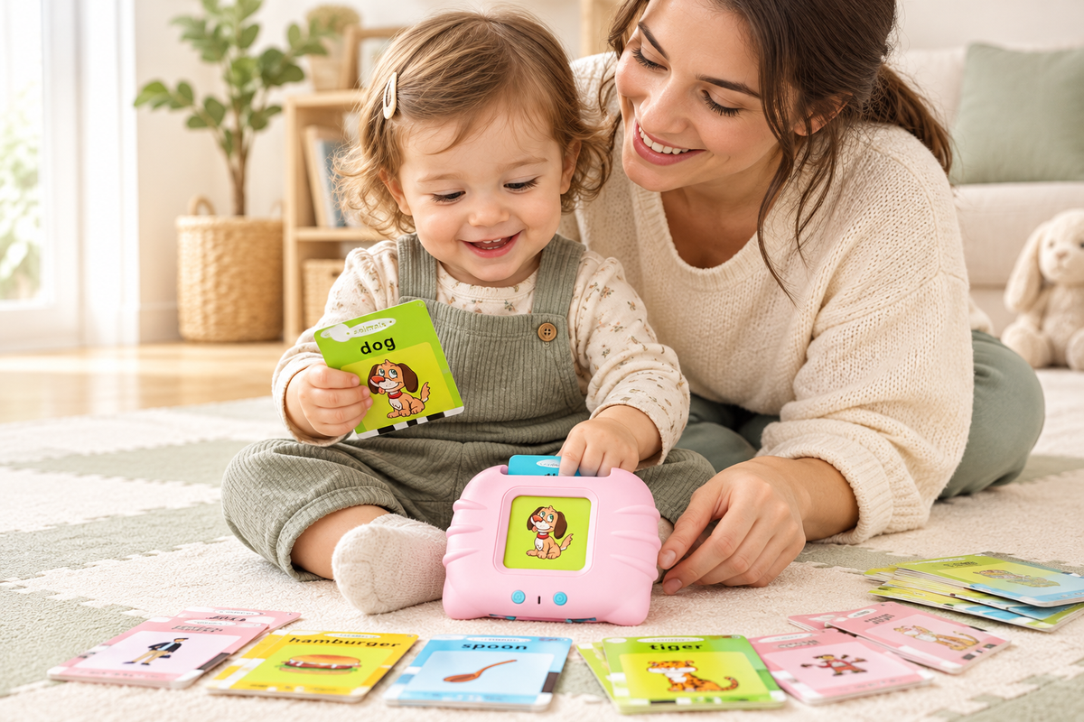 Bebé usando el producto con su madre