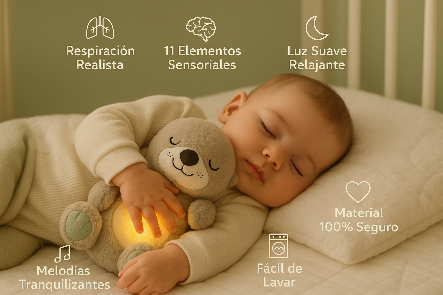 Bebé usando NutriCalm Plus con beneficios