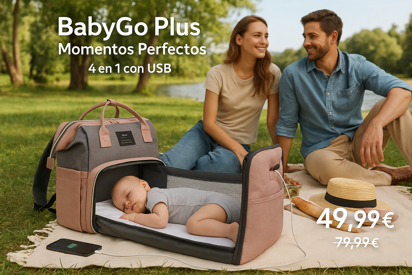 Mochila Transformadora 4 en 1: BabyGo Plus™