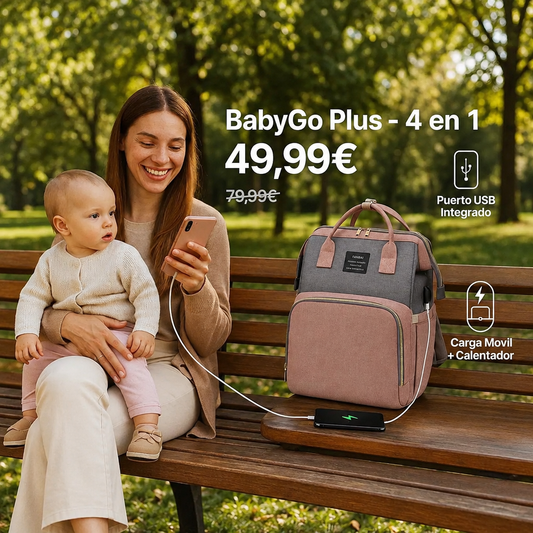 Mochila BabyGo Plus™ en uso durante un paseo con el bebé