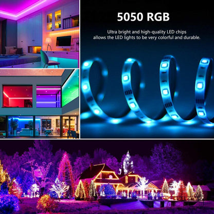 AURA LED™- Tira LED RGB 5M + Mando + App móvil