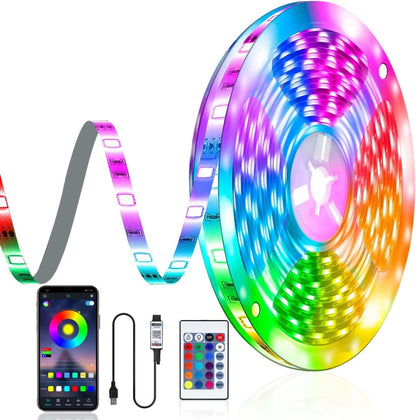AURA LED™- Tira LED RGB 5M + Mando + App móvil