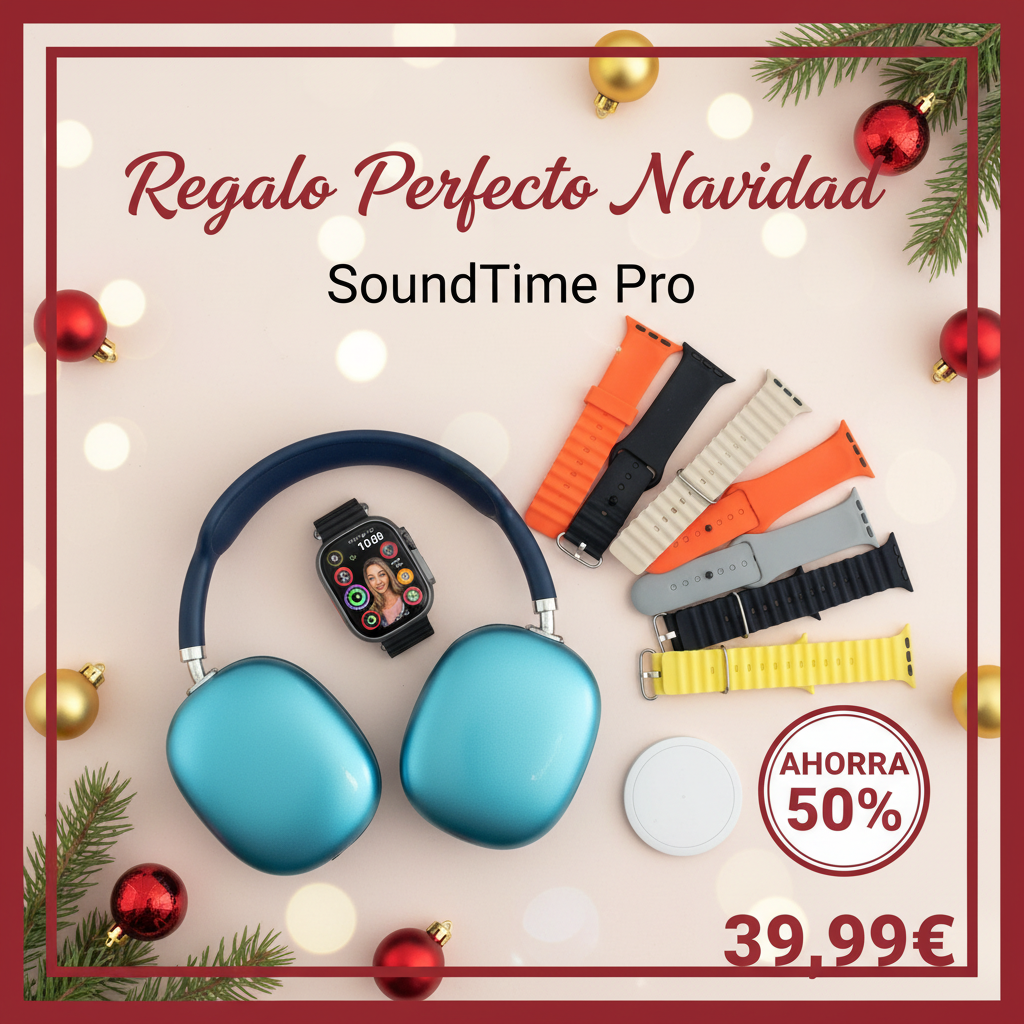 Regalo Perfecto Navidad con auriculares azul turquesa originales